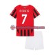 Camisa Infanto-Juvenil AC Milan Alvaro Morata 7 2024-2025 Jogo 1 manga curta