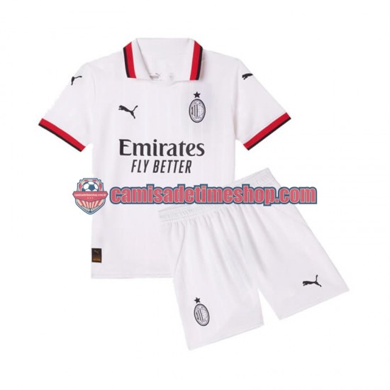 Camisa Infanto-Juvenil AC Milan 2024-2025 Jogo 2 manga curta