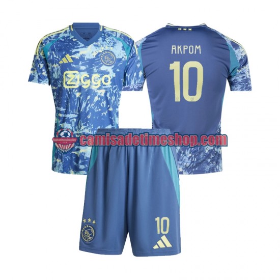 Camisa Infanto-Juvenil AFC Ajax Chuba Akpom 10 2024-2025 Jogo 2 manga curta