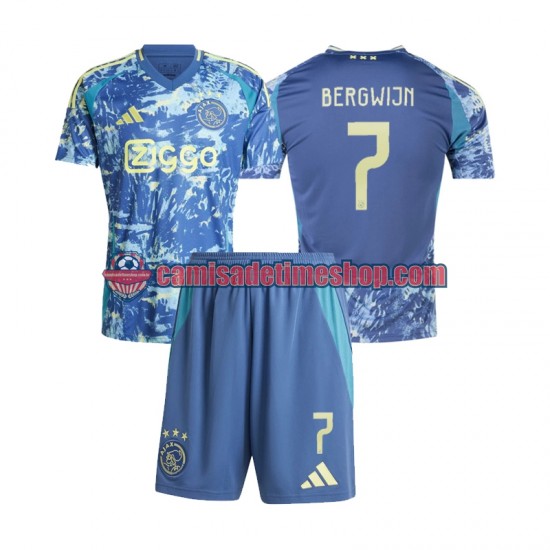 Camisa Infanto-Juvenil AFC Ajax Steven Bergwijn 7 2024-2025 Jogo 2 manga curta