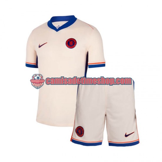 Camisa Infanto-Juvenil Chelsea 2024-2025 Jogo 2 manga curta