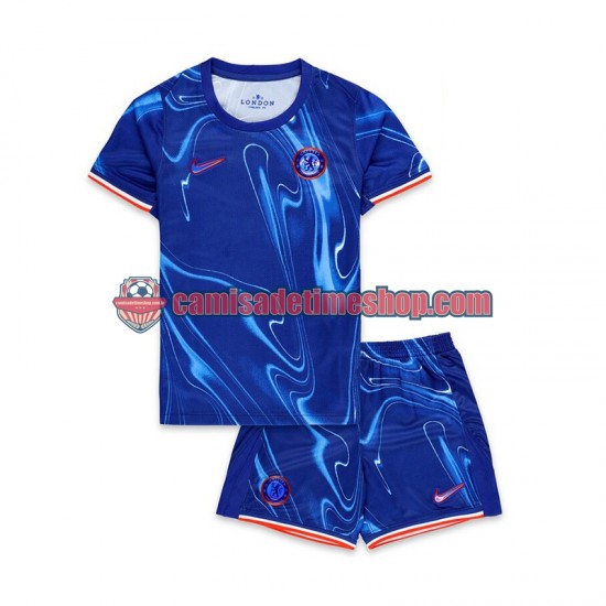 Camisa Infanto-Juvenil Chelsea 2024-2025 Jogo 1 manga curta