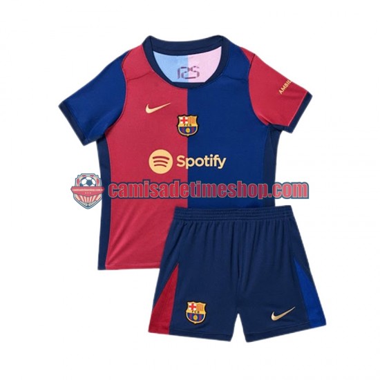 Camisa Infanto-Juvenil FC Barcelona 2024-2025 Jogo 1 manga curta