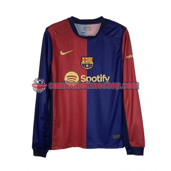 Camisa Masculina FC Barcelona 2024-2025 Jogo 1 Manga Longa