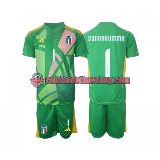 Camisa Infanto-Juvenil Itália Goleiro Donnarumma 1 Euro 2024 Jogo 2 manga curta