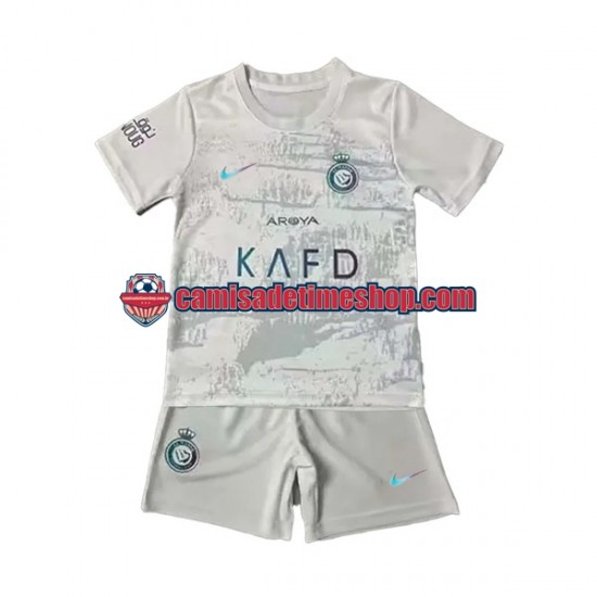 Camisa Infanto-Juvenil Al-Nassr 2023-2024 Jogo 3 manga curta