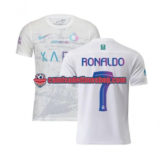 Camisa Masculina Al-Nassr Ronaldo 7 2023-2024 Jogo 3 manga curta