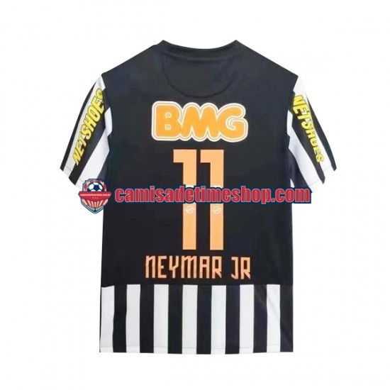 Camisa Masculina Santos Neymar JR 11 Retro 2011-2012 Jogo 2 manga curta
