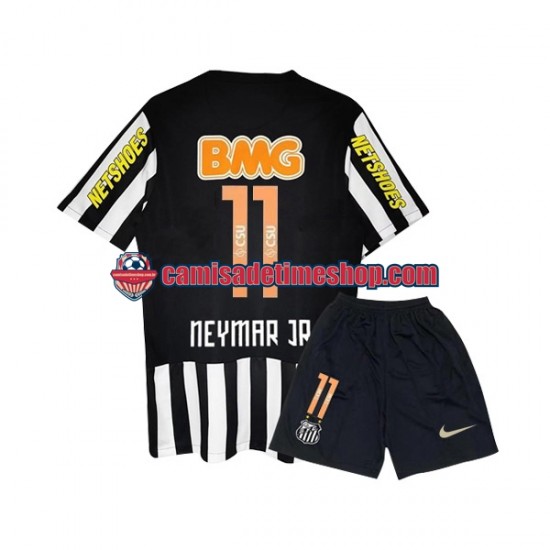 Camisa Infanto-Juvenil Santos Neymar JR 11 Retro 2011-2012 Jogo 2 manga curta