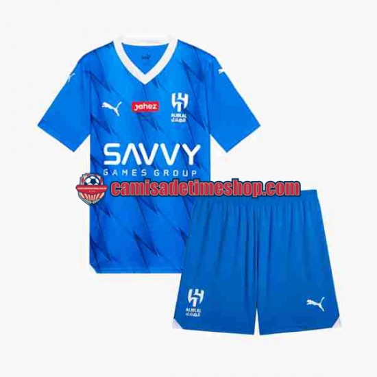 Camisa Infanto-Juvenil Al Hilal 2023-2024 Jogo 1 manga curta