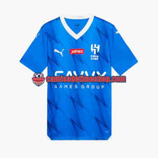 Camisa Masculina Al Hilal 2023-2024 Jogo 1 manga curta