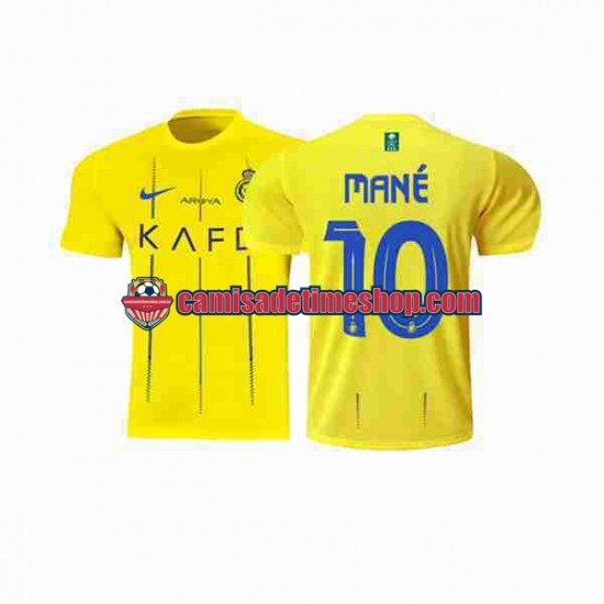 Camisa Masculina Al-Nassr Mane 10 2023-2024 Jogo 1 manga curta