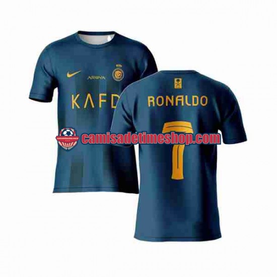 Camisa Masculina Al-Nassr Ronaldo 7 2023-2024 Jogo 2 manga curta