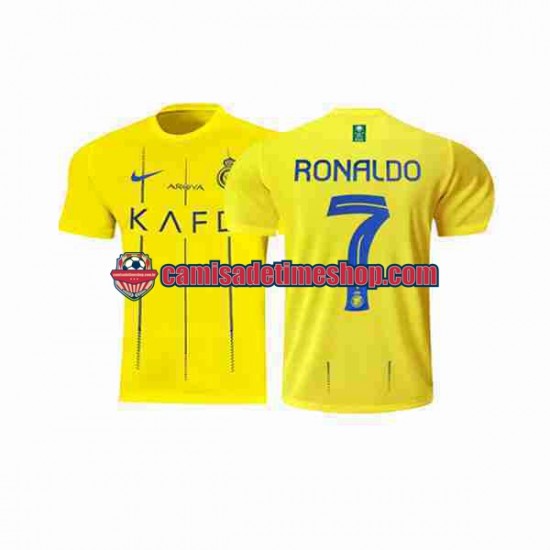 Camisa Masculina Al-Nassr Ronaldo 7 2023-2024 Jogo 1 manga curta