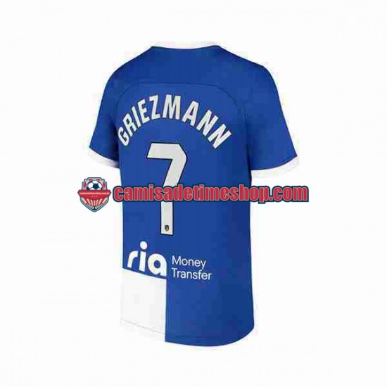 Camisa Masculina Atlético de Madrid Antoine Griezmann 7 2023-2024 Jogo 2 manga curta