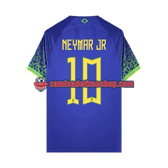 Camisa Masculina Brasil Neymar JR 10 World Cup 2022 Jogo 2 manga curta