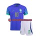 Camisa Infanto-Juvenil Brasil Ronaldinho 10 World Cup 2022 Jogo 2 manga curta