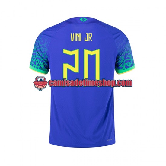 Camisa Masculina Brasil Vinicius Junior 20 World Cup 2022 Jogo 2 manga curta