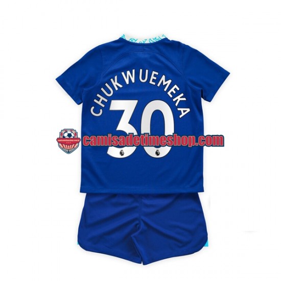 Camisa Infanto-Juvenil Chelsea Chukwuemeka 30 2022-2023 Jogo 1 manga curta