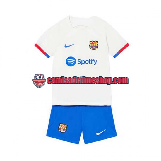 Camisa Infanto-Juvenil FC Barcelona 2023-2024 Jogo 2 manga curta