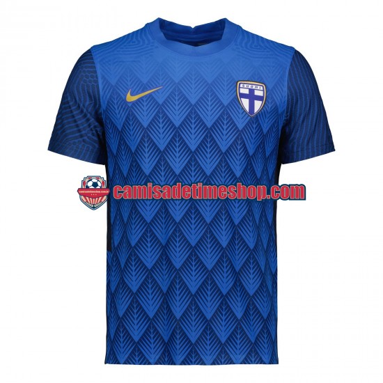 Camisa Masculina Finlândia 2022 Jogo 2 manga curta