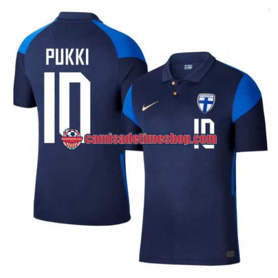 Camisa Masculina Finlândia Teemu Pukki 10 Euro 2020 Jogo 2 manga curta