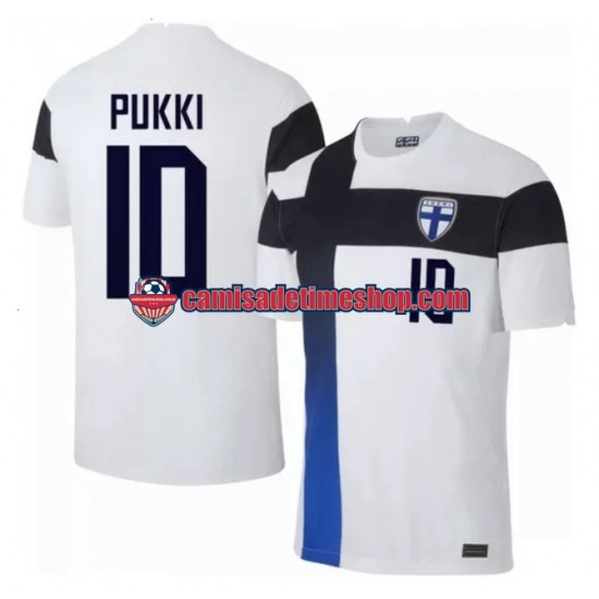 Camisa Masculina Finlândia Teemu Pukki 10 Euro 2020 Jogo 1 manga curta