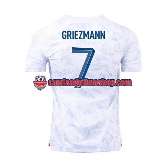 Camisa Masculina França Griezmann 7 World Cup 2022 Jogo 2 manga curta