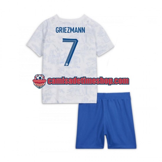 Camisa Infanto-Juvenil França Griezmann 7 World Cup 2022 Jogo 2 manga curta