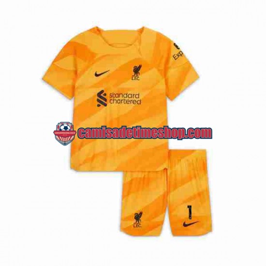 Camisa Infanto-Juvenil Liverpool Goleiro A Becker 1 2023-2024 Jogo 3 manga curta