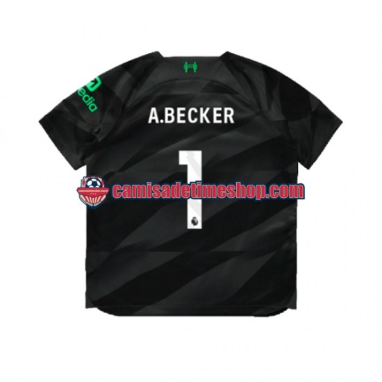 Camisa Masculina Liverpool Goleiro A.Becker 1 2023-2024 Jogo 2 manga curta