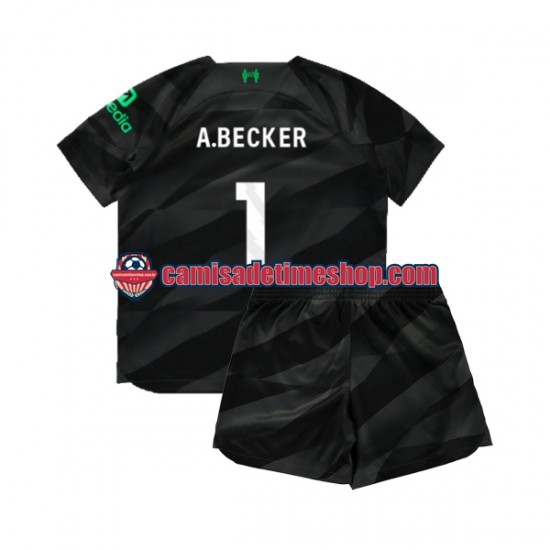 Camisa Infanto-Juvenil Liverpool Goleiro A.Becker 1 2023-2024 Jogo 2 manga curta