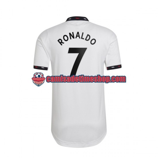 Camisa Masculina Manchester United Ronaldo 7 2022-2023 Jogo 2 manga curta