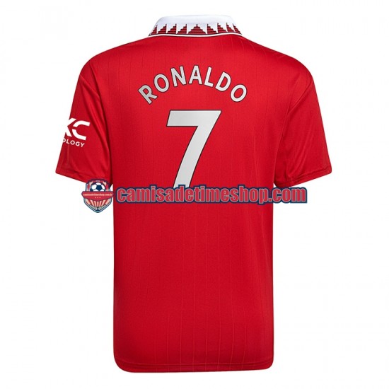 Camisa Masculina Manchester United Ronaldo 7 2022-2023 Jogo 1 manga curta