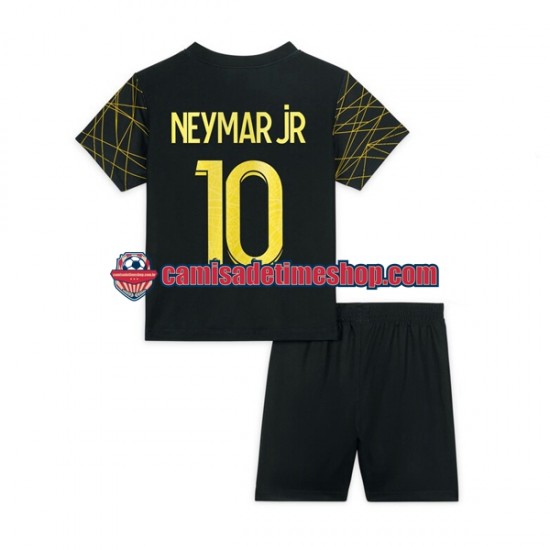 Camisa Infanto-Juvenil Paris Saint Germain Neymar JR 10 2022-2023 Jogo 4 manga curta