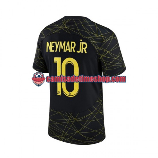 Camisa Masculina Paris Saint Germain Neymar JR 10 2022-2023 Jogo 4 manga curta
