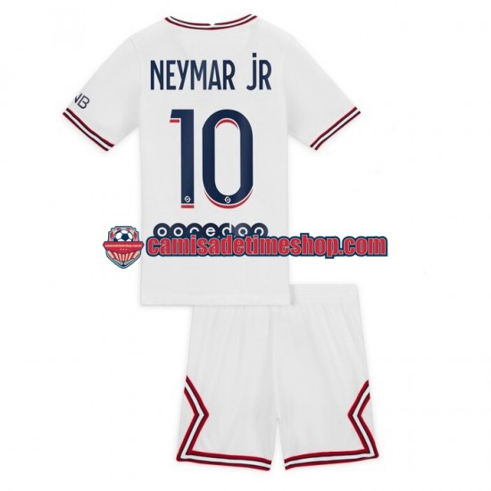 Camisa Infanto-Juvenil Paris Saint Germain Neymar Jr 10 2021-2022 Jogo 4 manga curta
