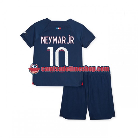 Camisa Infanto-Juvenil Paris Saint Germain Neymar Jr 10 2023-2024 Jogo 1 manga curta