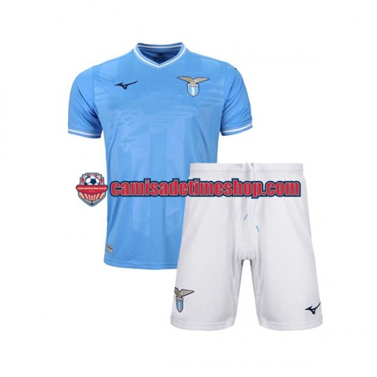 Camisa Infanto-Juvenil Lázio 2023-2024 Jogo 1 manga curta