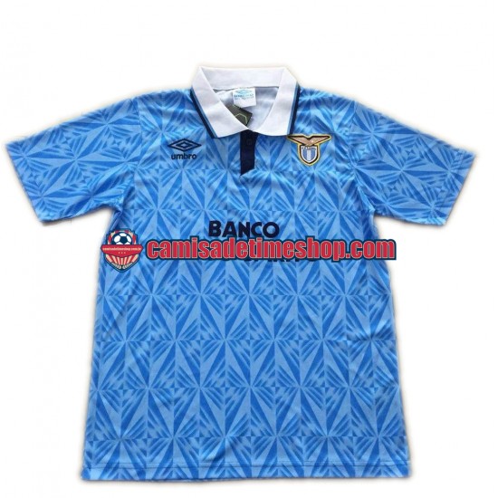 Camisa Masculina Lázio Retro 1991 Jogo 1 manga curta