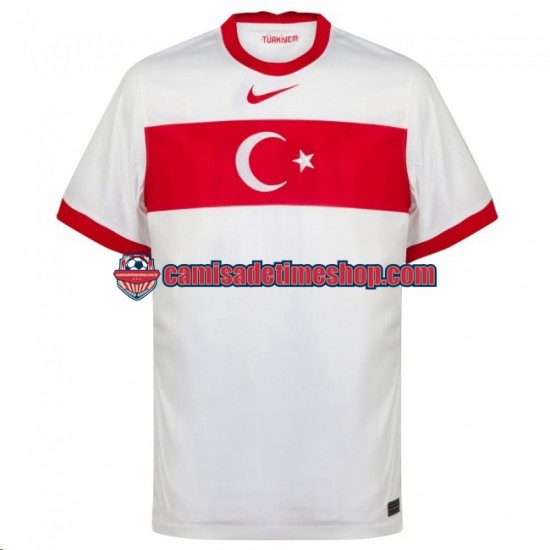 Camisa Masculina Turquia Euro 2020 Jogo 1 manga curta