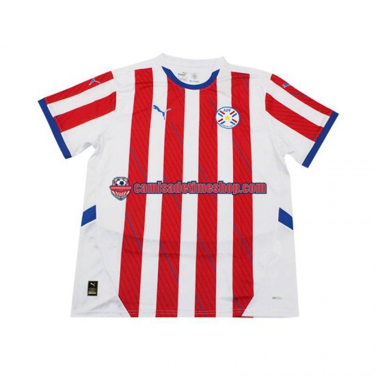 Camisa Masculina Paraguai 2024 Jogo 1 manga curta